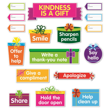 SCHOLASTIC TEACHING RESOURCES Kindness Is a Gift Bulletin Board 834482